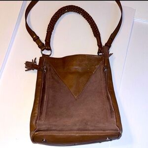 Sam Edelman Brown Leather‎ Crossbody Satchel Bag Purse, Durable & Thick, Buttery